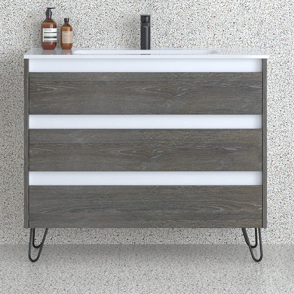 George Oliver 40" Tivoli Single Bathroom Vanity Set 48" Cabinet + Sink ...